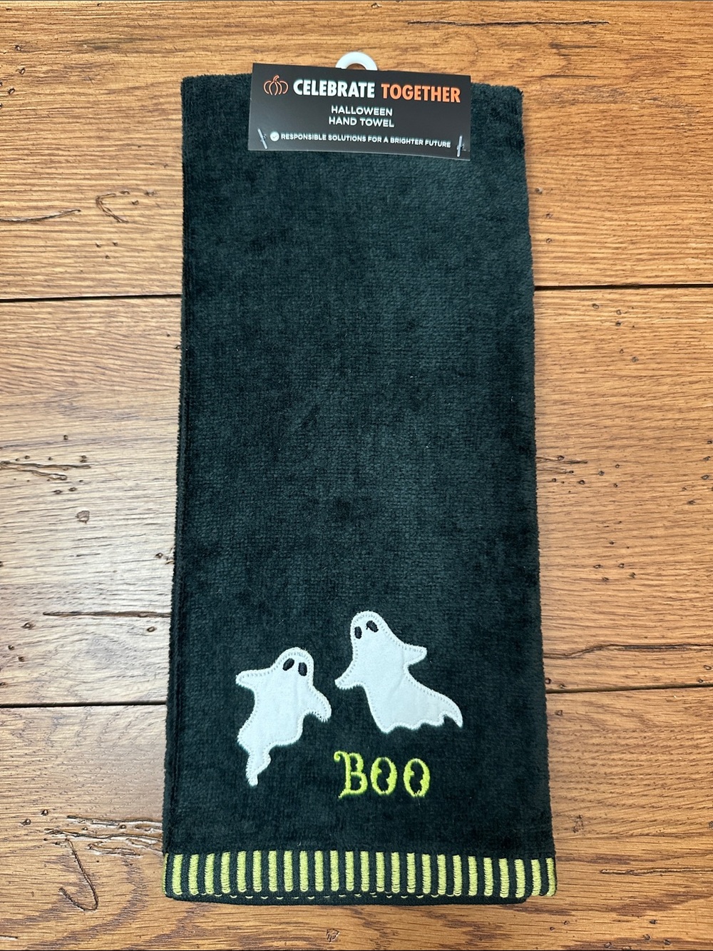 Celebrate Together Black Halloween Hand Towel - Ghosts